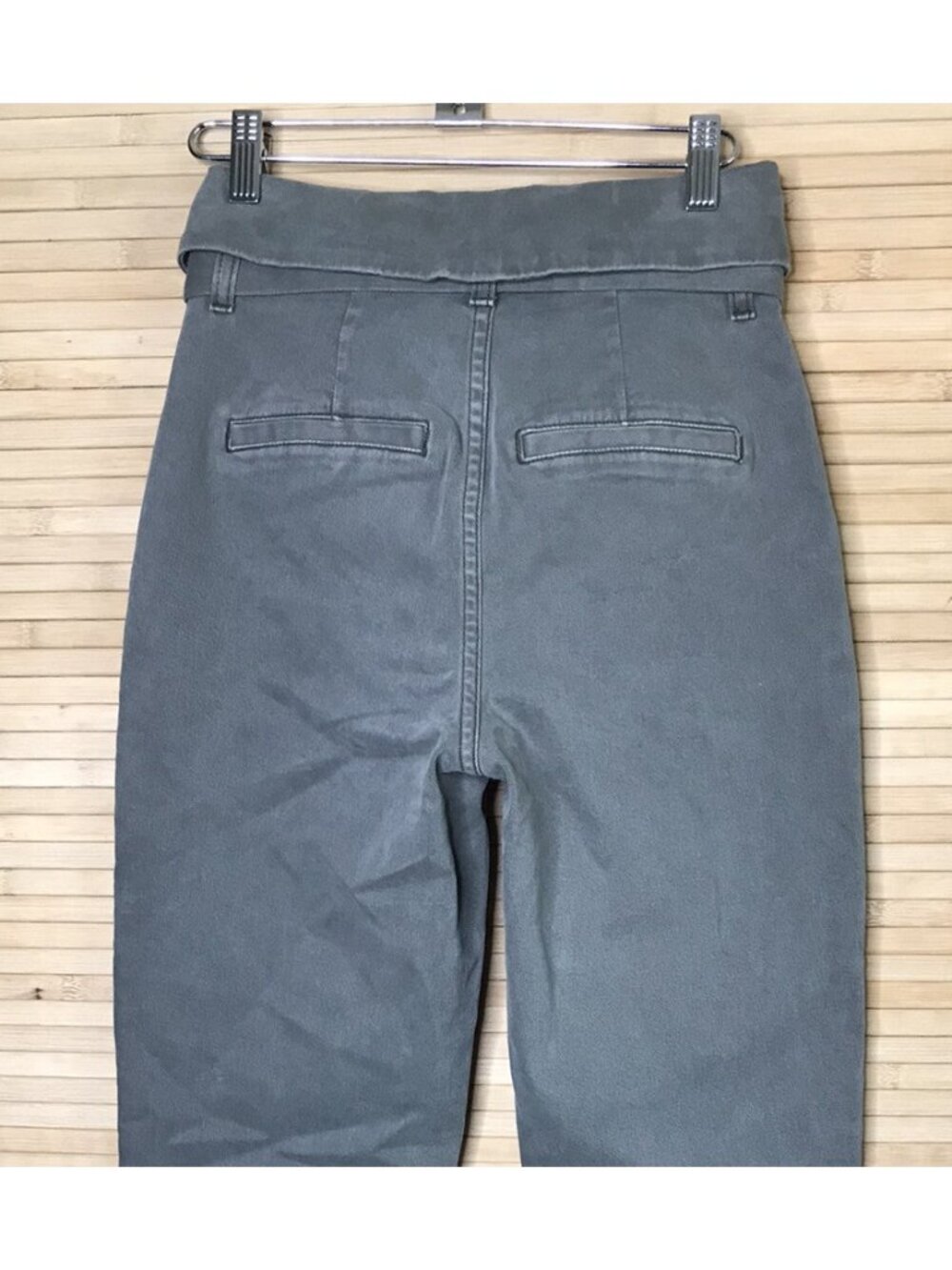 NWT Le Jean Valentina Green Button Fly Women’s MILITARY High Waist Jeans SZ 24 - Picture 6 of 9